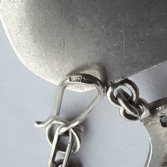 Vintage Egyptian Revival 800 Silver Statement Necklace Pharoah King Tut Art Deco - Picture 10 of 13